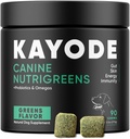 犬类营养绿色 - 天然狗维生素和狗类的亲生素,无梅西粉. 包括Spirulina,Kelp & Antioxidant Berry Mix. 6-in-1 Dog Suppers & Vitamins Chews. (原始内容存档于2019-09-04). 超级绿种狗.