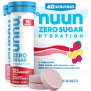 Nuun 零糖水解电解片-镁、钙、钾、氯和钠、轻质和美味水果火焰、无糖、无胶、维冈、混合莓4包装(共计40种)