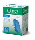 CURAD 食品服务 金属可探测蓝纤维 粘合剂 3/4"×3",100包