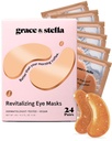 Grace & Stella Cafeine Under Eye Patches - 普菲眼和暗圆的醒眼补丁 - 戴着Niacinamide & Hyaluronic Acid的眼罩下补丁 - Vegan,残忍无毒(Bronze,24 Pairs)