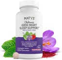 Matys Kids Good night Sleep 支持4岁及以上年龄的可嚼药片,没有Melatonin Children Sleep Aid for Bedtime, Saffron & Magnesium, 30 Counter
