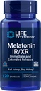 寿命延长 Melatonin IR/XR 120 Capsules - 即时 & 7小时扩展 - 释放 - 夜间时间补充 - 支持保持睡眠 - 非GMO, Gluten-free