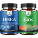 Bundle of Prure DHEA and Prure Zinc Supplement - DHEA 甲状腺素支持 妇女健康 免疫支持 骨质健康和木质支持 - 锌免疫系统促进木质刺激心脏健康
