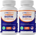 维生素高活性生物素 20000 mcg(20mg)与Keratin 100mg - 120 植物药片 - 成人健康毛皮和钉子的生物素补充物(120 个数(包2))