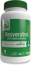 Resveratrol as ResVida 100mg Trans-Resveratrol 支持健康衰老,细胞能量生产和代谢 → 临床研究和无胶囊(套件为60)