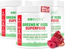 GOBIOTIX 超级绿与红粉 - 红与绿色超级食品 - 亲生补充 - 消化酶和甜菜根粉 - 有机全食补充(Pom Raspberry, 3 Pack)