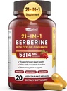 21-in-1 柏柏林增生与锡兰锡桂 - 1500mg 有机柏柏林 HCL Phytosome, 5X 代谢性高级吸收支持 20 Capsules