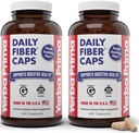 Yerba Prima Daily Fiber Caps Formula 400 Capsules (Pack of 2) - 两种可溶性/不溶性纤维都配有Psyllium Seed Husks, Acacia Gum, Apple Fiber 补编