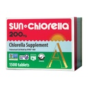 Sun Chlorella 200 mg Green Algae Superfood Supplement - Pulverized Cell wall - Chlorophyll, CGF, Active B12, Iron, 蛋白质 - 非GMO - 1500 平板电脑