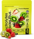 粉末维生素 电解片 粉末 粉末(20种) 草莓 Kiwi 电解片 零卡路里 Keto,0 糖,无 Maltodextin 1100mg 钾,120mg 钙,120mg 镁,平克喜马拉雅盐