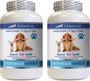 PET 补充和营养 LLC 狗坏呼吸补救 - 狗齿健康公式 - 天然脂肪护理 - REMOVES Plaque Build Up - FRESHENs Breath - 狗维生素添加剂 - 2瓶(120治疗)