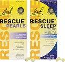 压力和睡眠舱,Bach ReSCUE珍珠,自然压力缓解[和]RESCUE睡眠液体熔融,自然睡眠援助-2-Pk,Homopathic Flower Essence