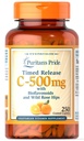 纯洁的维生素C500毫克,配有玫瑰HIPS Caplets,250