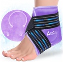 Atsuwell Ankle 冰包, 重用 Gel 冰包作为Ankle 脚跟, 脚冰包与软Plush Lining, 冷压缩疗法用于舒缓不适, 紫色