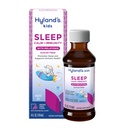 Hyland's Kids Sleep calm & university with Melatonin, 无糖睡眠援助液配镁,维生素D,Zinc & Elderberry,促进睡眠与支持Immune健康,年龄2+,Grape Flavor, 4 Fl. Oz.