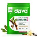 OZIVA 蛋白质和草药用于妇女 1.1升(500克),含多维塔明、库尔库敏、沙塔瓦里、图尔西改进代谢法、激素平衡和皮肤、发型健康、香草杏仁(1.1磅)
