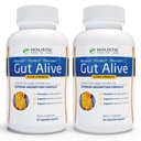 Gut Alive - 对抗IBS, Heartburn,酸性消化不良,酸性 Reflux, Bloating & Gas的所有自然支持. Unique Production (60 Counter of 2).