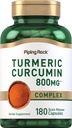 Piping Rock Turmeric Curcumin Supplement 800mg → 180 Capsules → 草药提取复合物 → 非GMO, Gluten Free