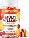 Gummymins – 多维他命 – 没有人工颜色或火焰 – 女性和男性的多维他命 – Gluten/Dairy/Soy Free, 蔬菜 – Gummy Vitamins – 120 计数, 60 日供应