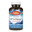Carlson - MCT & Omega-3, 椰油, Caprylic & Capric Acids, EPA & DHA, 能源生产,脂肪代谢和脑健康, 60软胶