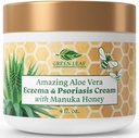 Manuka Honey Eczema Cream 为Psoriasis救济而作的摩擦剂 - 痒、干皮肤拉什膏剂 - 为婴儿、儿童、成年人作的摩擦剂 - 高强度身体和面部Cream 4oz