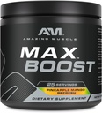 《惊人的肌肉 Max Boost》 25 《为男人和女人服务》 25 《为男人和女人提供密集工作前补充》 包含 Creatine Monohydrate, Cafeine, Beta-Alanine, Betaine (25 《服务》, Pineapple Mango)