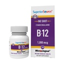高级来源:没有注射维生素B-12 Cyanocobalamin 1000 mcg - 维生素B-12 支持能源生产、脑健康和整体健康 - 副语言药片 - 100 溶解药片