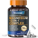 Magnesium Complex 700mg | 12-in-1 High Absorption Supplement | Glycinate, Citrate, Malate, Taurate & More | Sleep Support, Muscle Cramp Relief, Stress, Heart, Bone & Nerve Health | 120 Vegan Capsules