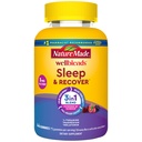 " 自然制造井"(Nature Made Wellblends Sleep and Recover),与Melatonin 3mg一起支持休息睡眠的睡眠援助,加上L Theanine 200mg和Magnesium Citrate, 44 Gummies