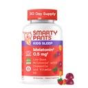 SmartyPants Kids Sleep Gummys 配有 Melatonin 0.5mg: 香蜜酒和维生素D3, Sleep Aid, 草莓芒果火焰, 60 Count