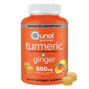 Qunol Turmeric 和 Ginger 与 黑辣椒 Gummys , Turmeric Curcumin 补编, 联合健康支持 Gummy, 90cmt Gummys