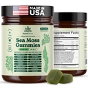天然雷姆斯海 Moss Gummys 16-in-1 - Ashwagandha 黑种子油 Bladder Wrack Turmeric Vitamin C & D3 与 Manuka Burdock Root Dandelion 黄杜克 长生莓 苹果苹果 苹果 苹果醋(绿色苹果)