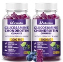 2 Pack 3000MG Glucosamine Chondroitin Gummys配有MSM和长老莓超强能力——联合支持,成人、男女抗氧化剂免疫辅助剂——120蓝莓果仁