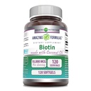 配以外维珍有机椰子油的奇异配方生物素 – 1000 Mcg – 120 Softgels – Non-GMO – Gluten-free – 在美国制造