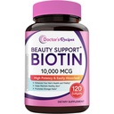 医生的食谱Biotin 10,000mcg,高概率维生素B7用于头发,皮肤和钉子支持,Non-GMO,最佳解决方案Hiotitamin with Biotin,面向男女,120软胶