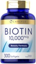 Carlyle Biotin 10000mcg → 300 Softgels → Max 强势换发、皮肤和钉子 → Non-GMO, Gluten 免费补充