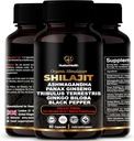 喜马拉雅省Shilajit Capsules配有 Ashwagandha, Ginseng, Tribulus, Ginkgo & Black Pepper – Vegan, Gluten-Free Botanical Blend for Daily Wellness & Virtuality – 60 Capsules (英语).