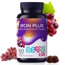 LIVS 维生素C, A, B3, B5, B6, B12, Biotin, Zinc & Folate QQ Non-GMO, Gluten Free Chewable Supplement as Gummy for Energy Boost & Anemia Support - 60 Counter 互联网档案馆的存檔,存档日期2014-03-02.