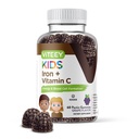 Viteey Iron Gummys for Kids with Vitamin C - 支持能量,血细胞配制,造血者 贫血儿童 铁补充物 - Vegan, Gelatin Free, Gluten Free - 美味可口的可口葡萄 Flawared
