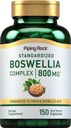 Pipping Rock Boswellia Serrata 摘录 补编 | 150 Capsules | Boswellic酸性复合物 | 非GMO, Gluten Free Formula