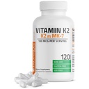 布朗森维生素K2作为MK-7 Menaquinone 100 mcg Non-GMO,120 Capsules