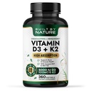 由自然维生素D3 K25000 IU+100 mcg MK-7-超强,高吸收 - 骨,心和免疫支持 - 椰子MCT油 - 非GMO - 1年供应 - 360软胶