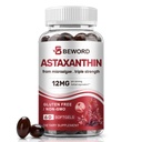 BEWORD Astaxanthin 12mg with MCT Oil, 60/120 Softgels 2-Month Supplement → Premium 抗氧化剂补充 → 天然微藻,三强 → 支持皮肤和眼部健康 → → 非GMO, Gluten & Soy-free