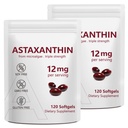 2 Pack Astaxanthin 12mg, Astaxanthin 抗氧化剂添加剂,有抗氧化剂活性,支持眼,免疫,皮肤健康,内环