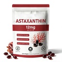 Premium Astaxanthin 12mg,天然抗氧化剂补充剂,Fresh微藻源,Non-GMO & No Gluten,12mg -120 软胶,4-Month供应