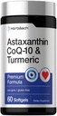 Horbäach Astaxanthin 12 mg 使用 CoQ- 10 & Turmeric 60 Softgels → Premium Formula → Non-GMO, Gluten 免费补充