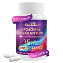 Liposomal Astaxanthin 综合体9-in-1 配有 Ashwagandha、Lycopene、Zeaxanthin、抗氧化剂补充剂辅助眼、皮肤和联合健康,60 Capsules