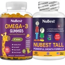 NuBest Bundle Bone Growth - 大脑生长:Omega 3 Gummys Tall New Look for Kids and Teens with calcium, Collagen, Herbs, Omega 3 Flaxseed Oil(英语:Omega 3 Flaxseed Oil) (英语).