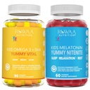 RUWAA营养 Omega 3 Gummys, DHA Gummys和1mg Melatonin Gummys | No Fish, no After-Taste, Non-Habit Forming, Gluten Free, Non-GMO, 产于美国.