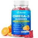 Vegan Omega-3 Gummys for Adults – 无糖,藻类的DHA 600mg & EPA 300mg, 维生素A, C, E, Zinc – Omega 3鱼油替代品, 60 Counter